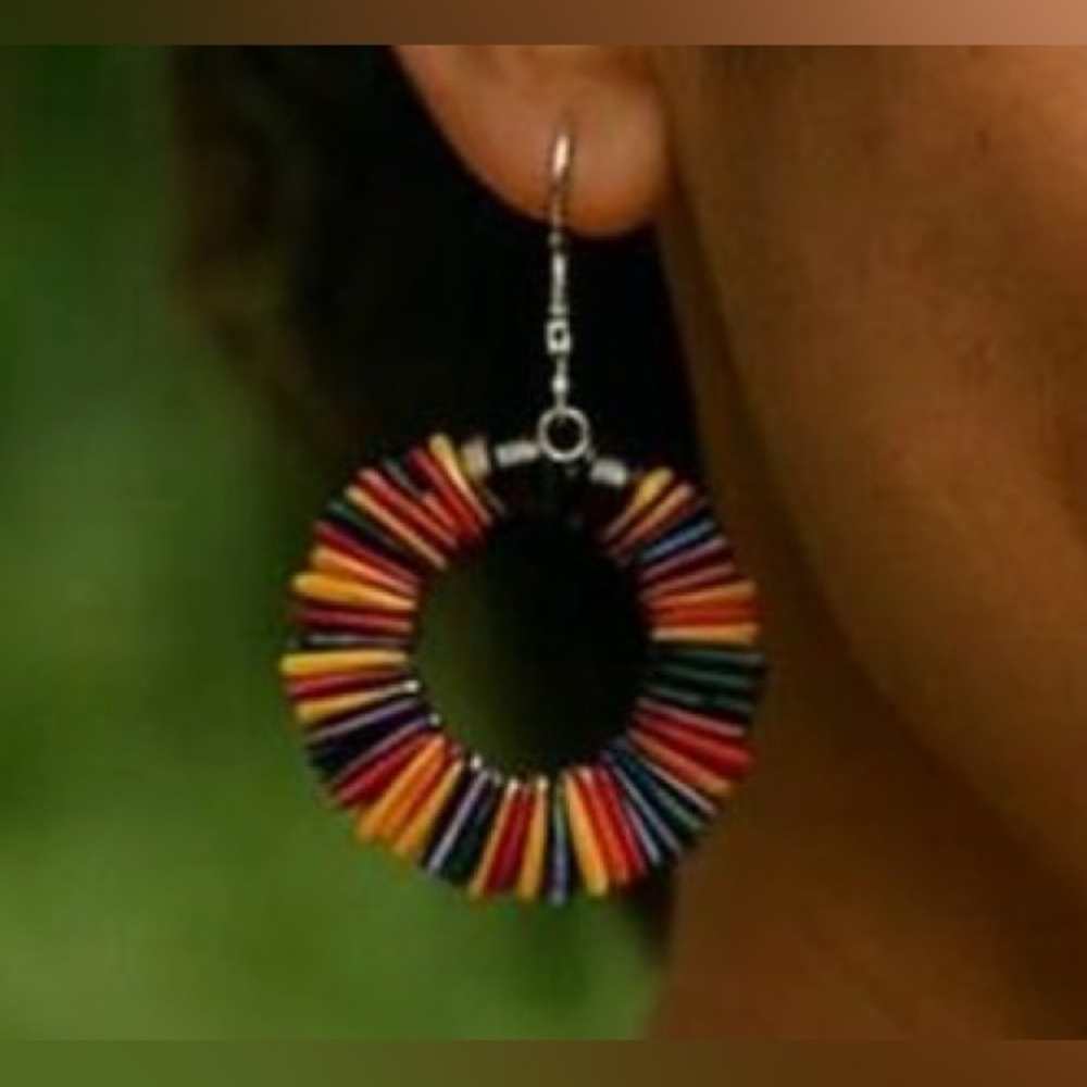 Handmade melon seed earrings